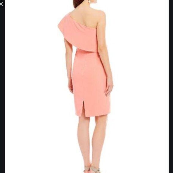 Antonio Melani Dress Womens 14 Soft Pink One Shoulder Formal Bridesmade Wedding - Picture 2 of 5